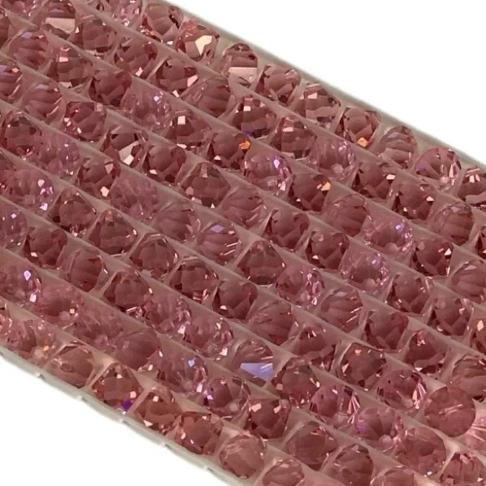 Swarovski Lot/24 8mm Light Rose Bicone Faceted Crystals - Made in Austria